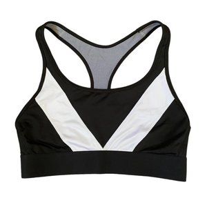 Victoria Secret Sports Bra The Player Black White Size M Racerback